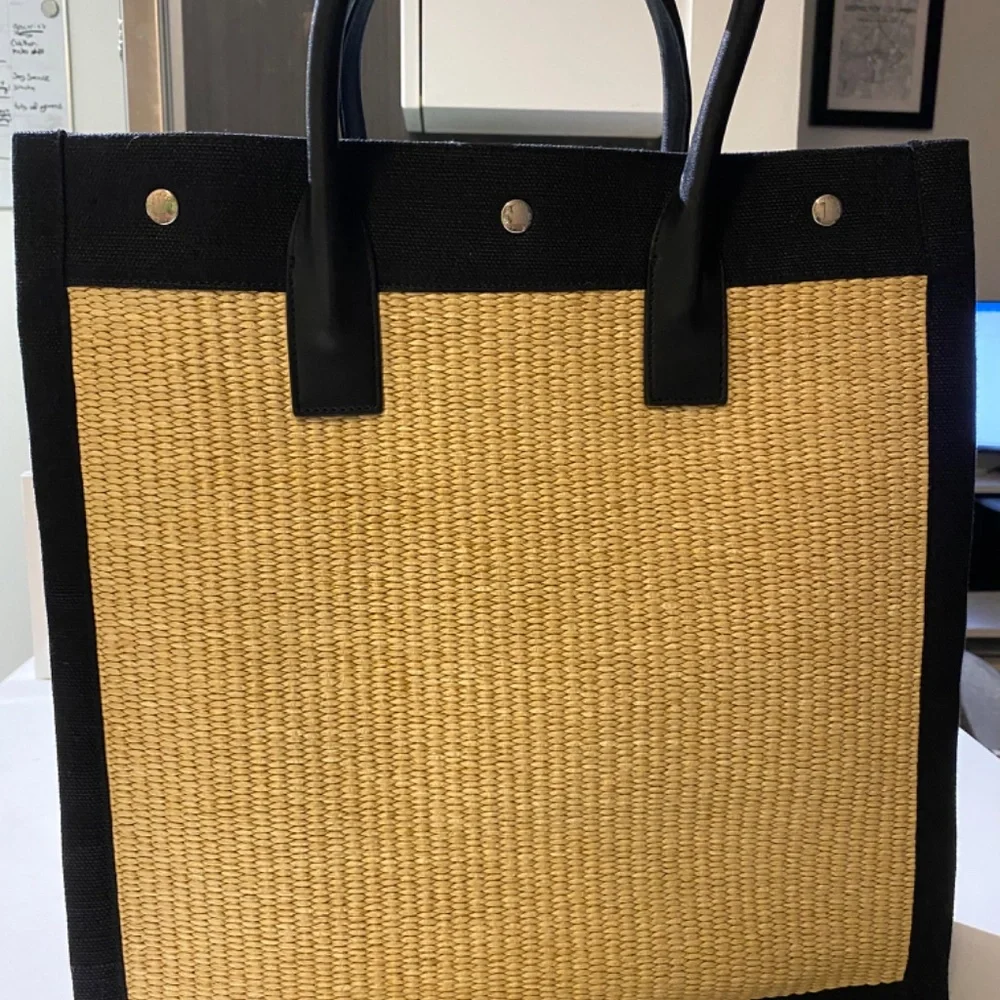 Rive Gauche Straw N/S Tote (Rare!) - Picture 3 of 6